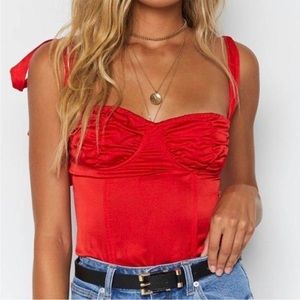 Lioness Red Ruched Tank Top